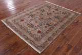 Peshawar Hand Knotted Wool Rug - 5' 1" X 6' 7" - Golden Nile