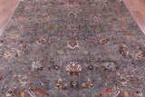 Grey Peshawar Hand Knotted Wool Rug - 6' 10" X 9' 10" - Golden Nile