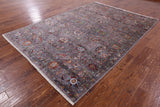 Grey Peshawar Hand Knotted Wool Rug - 6' 10" X 9' 10" - Golden Nile