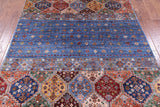 Blue Khorjin Persian Gabbeh Handmade Wool Rug - 5' 7" X 7' 10" - Golden Nile