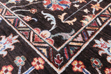 Brown Peshawar Handmade Wool Rug - 6' 4" X 8' 9" - Golden Nile