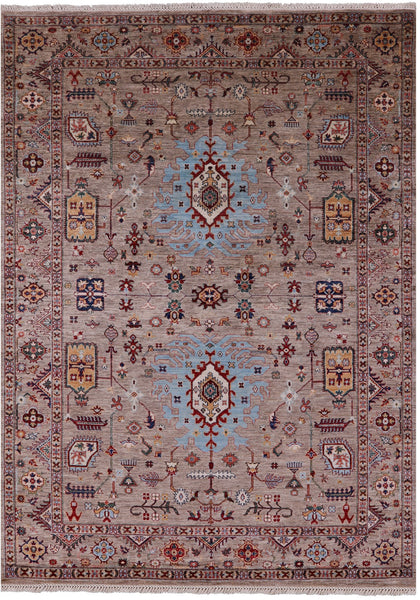 Peshawar Hand Knotted Wool Rug - 6' 9" X 9' 10" - Golden Nile