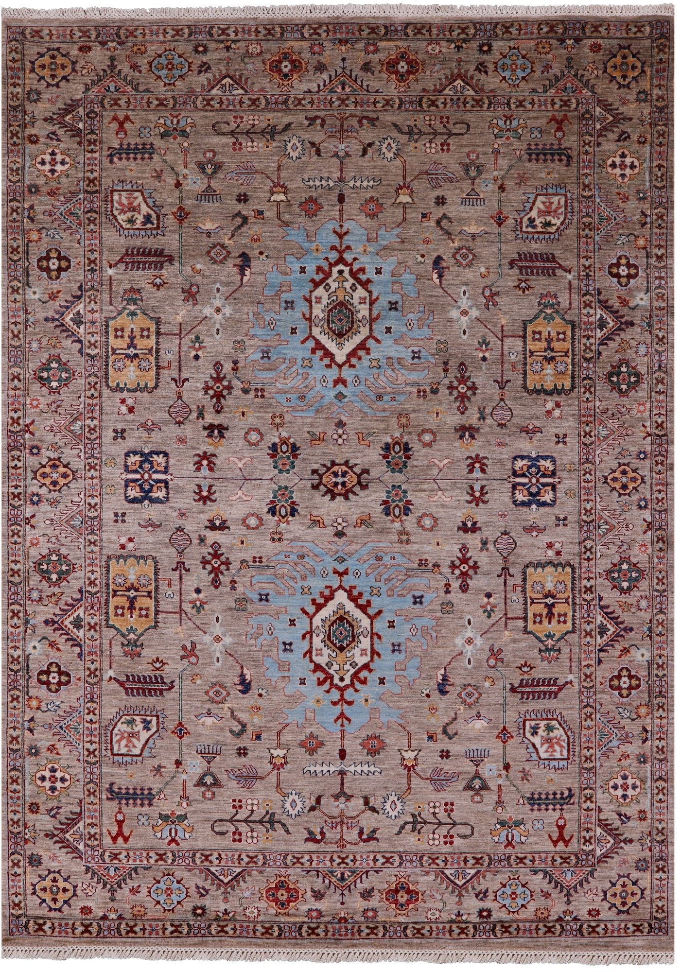 Peshawar Hand Knotted Wool Rug - 6' 9" X 9' 10" - Golden Nile