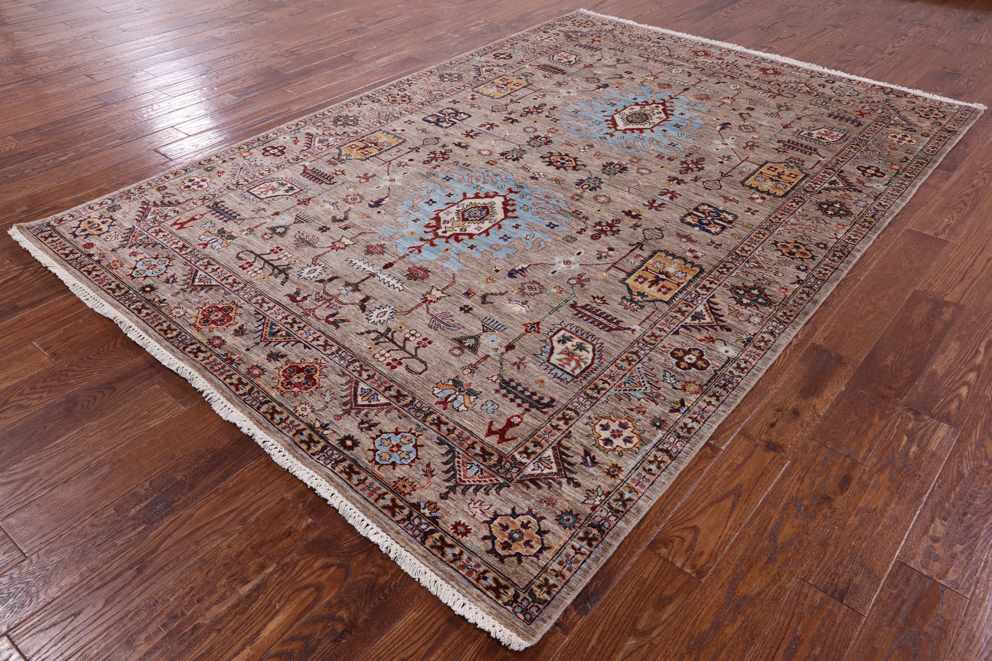 Peshawar Hand Knotted Wool Rug - 6' 9" X 9' 10" - Golden Nile