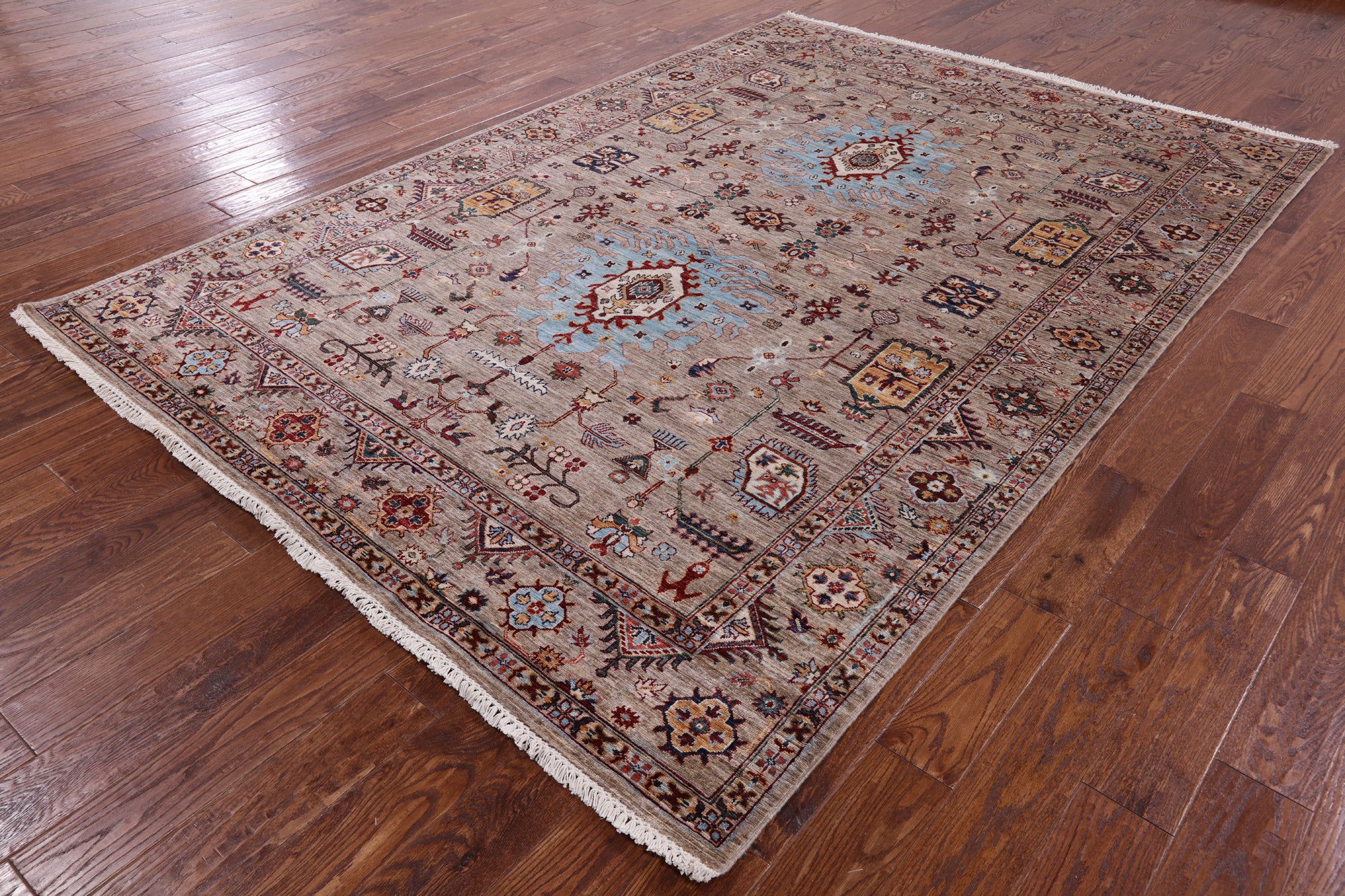 Peshawar Hand Knotted Wool Rug - 6' 9" X 9' 10" - Golden Nile