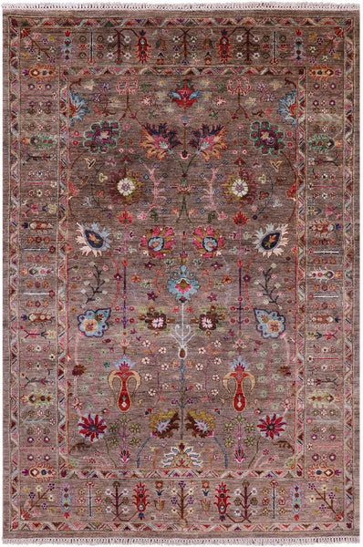 Peshawar Handmade Wool Rug - 5' 8" X 8' 5" - Golden Nile