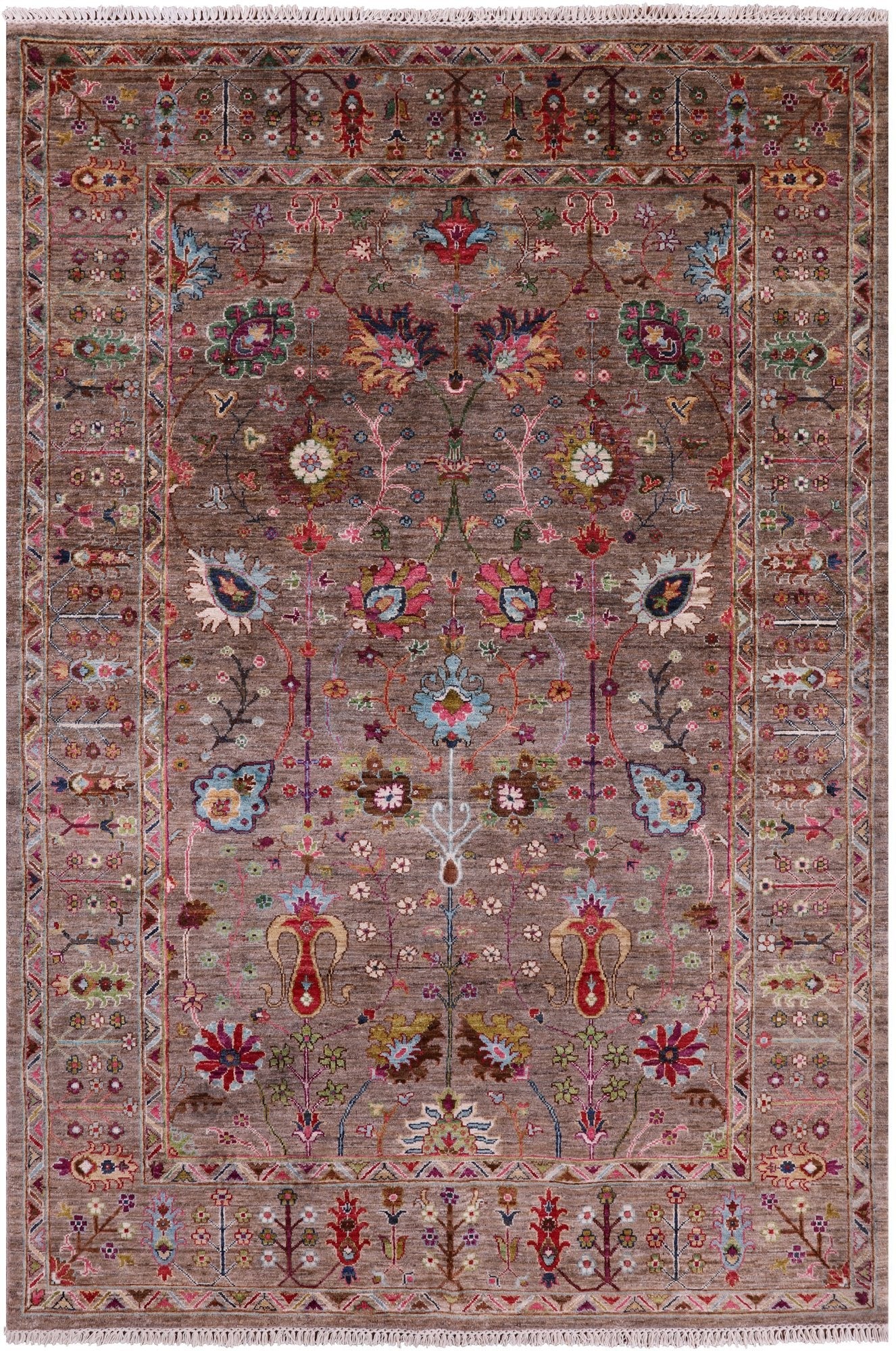 Peshawar Handmade Wool Rug - 5' 8" X 8' 5" - Golden Nile