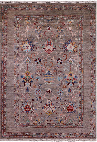 Peshawar Hand Knotted Wool Rug - 4' 11" X 7' 1" - Golden Nile