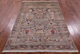 Peshawar Hand Knotted Wool Rug - 4' 11" X 7' 1" - Golden Nile