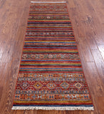Khorjin Persian Gabbeh Hand Knotted Wool Runner Rug - 2' 8" X 7' 10" - Golden Nile