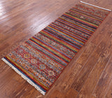 Khorjin Persian Gabbeh Hand Knotted Wool Runner Rug - 2' 8" X 7' 10" - Golden Nile