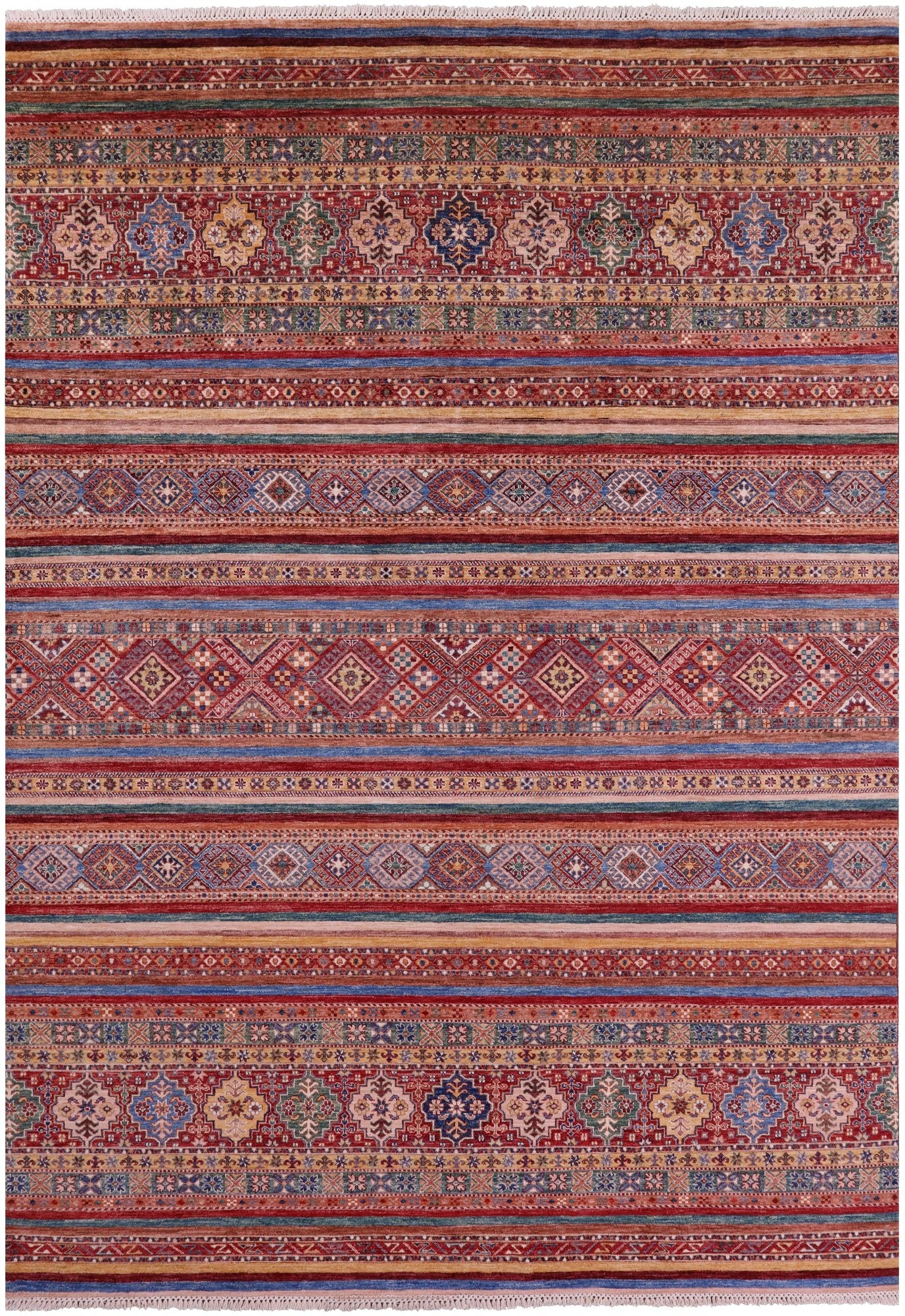 Khorjin Persian Gabbeh Hand Knotted Wool Rug - 8' 2" X 11' 6" - Golden Nile