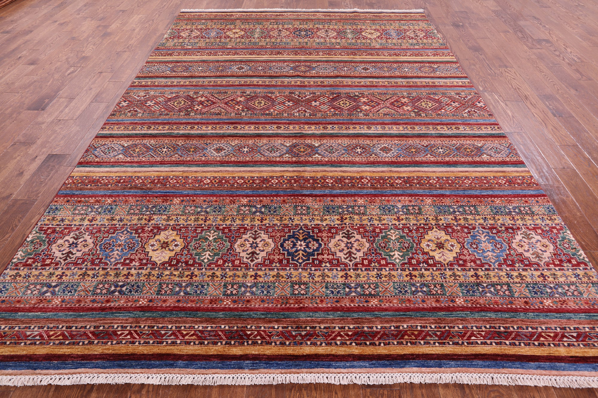 Khorjin Persian Gabbeh Hand Knotted Wool Rug - 8' 2" X 11' 6" - Golden Nile