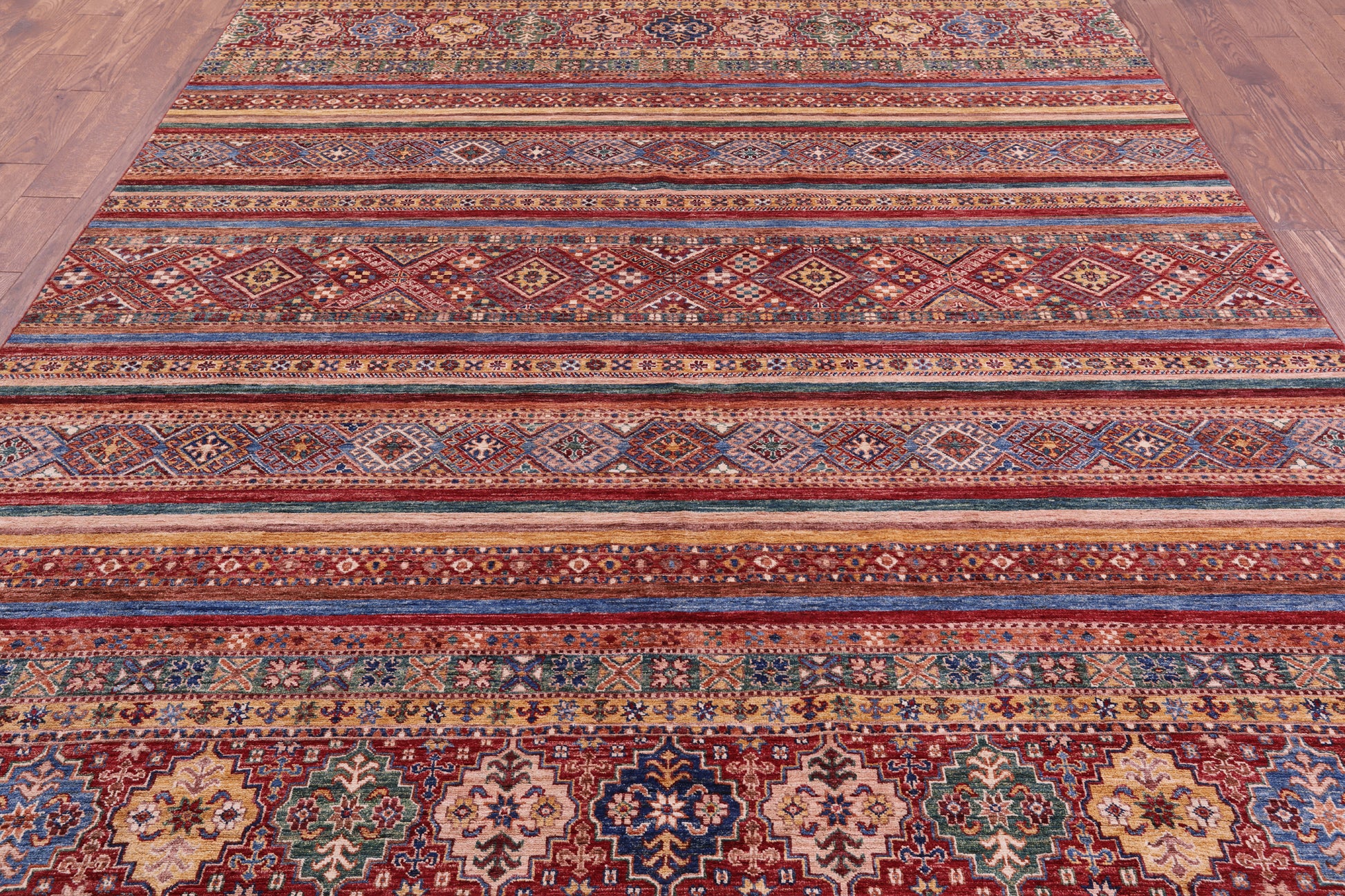 Khorjin Persian Gabbeh Hand Knotted Wool Rug - 8' 2" X 11' 6" - Golden Nile