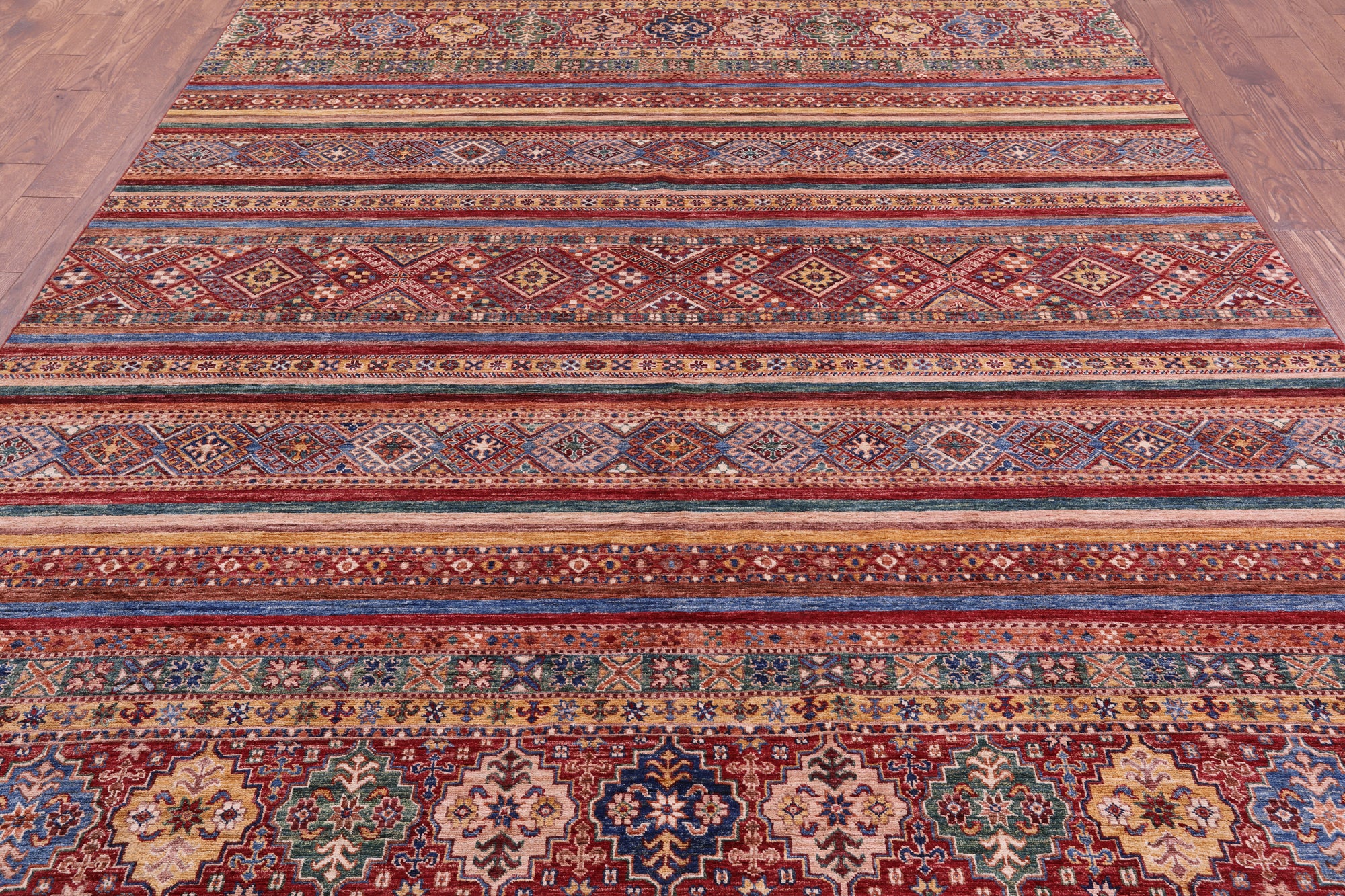 Khorjin Persian Gabbeh Hand Knotted Wool Rug - 8' 2" X 11' 6" - Golden Nile