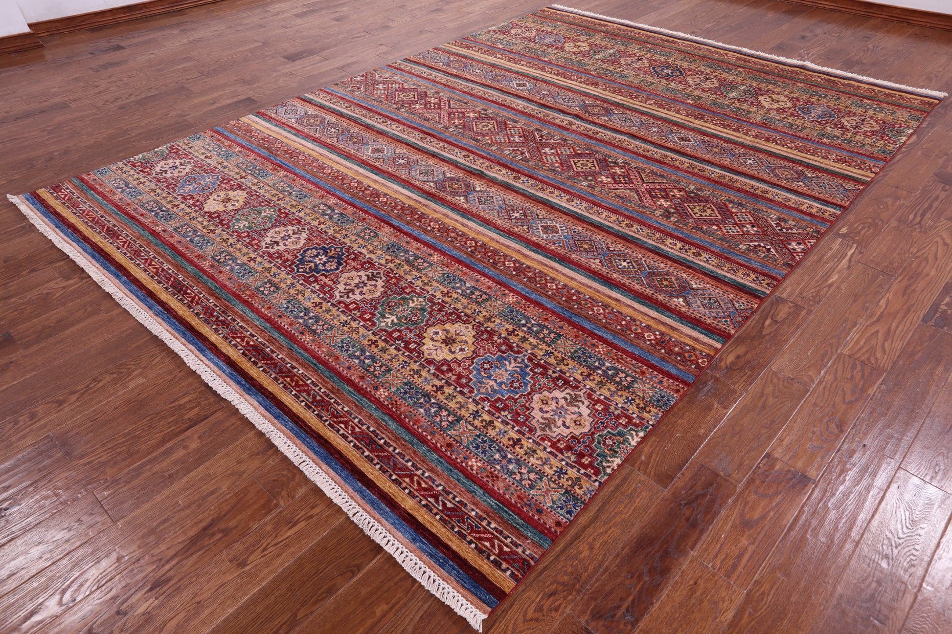 Khorjin Persian Gabbeh Hand Knotted Wool Rug - 8' 2" X 11' 6" - Golden Nile