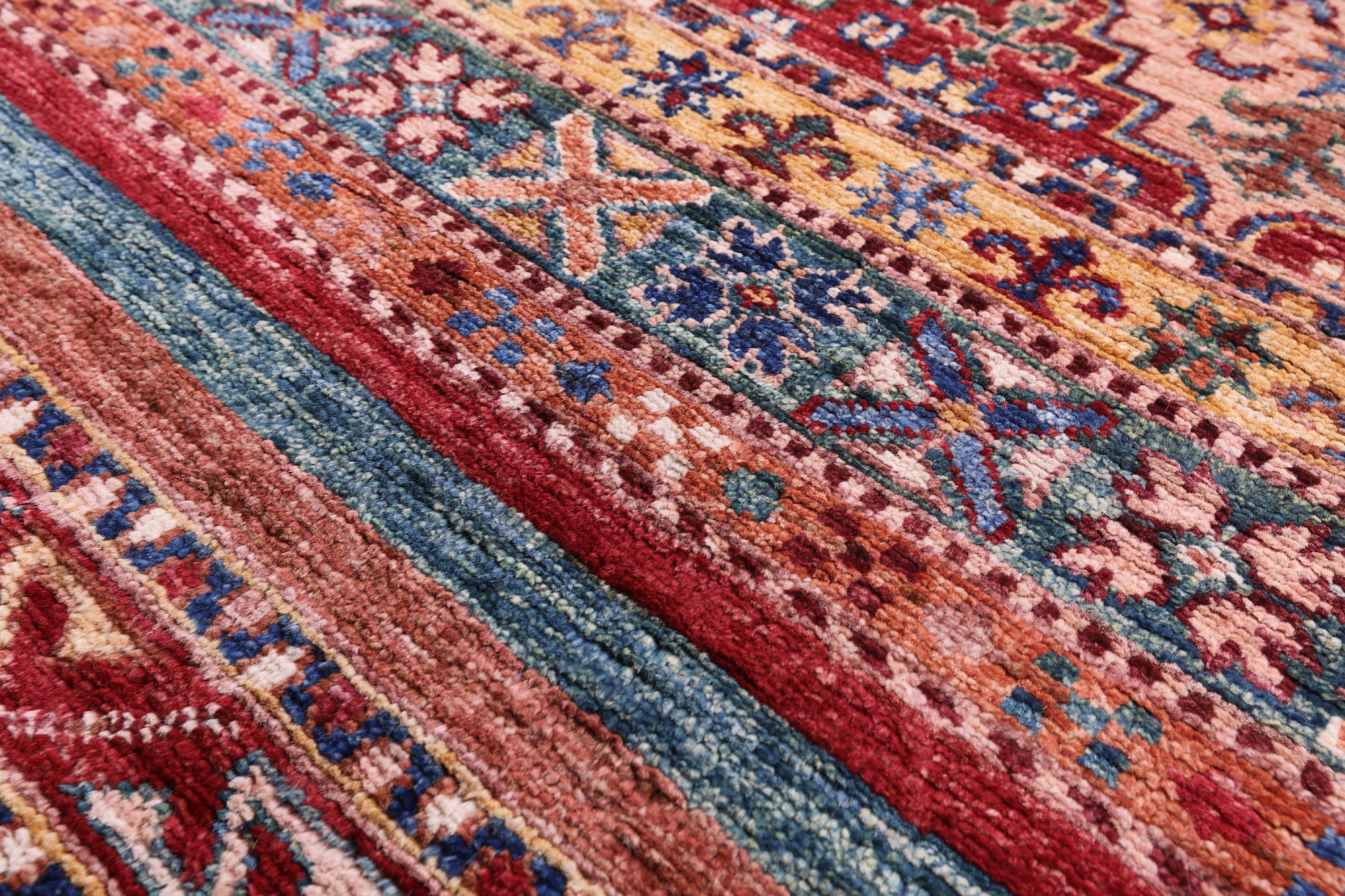 Khorjin Persian Gabbeh Hand Knotted Wool Rug - 8' 2" X 11' 6" - Golden Nile