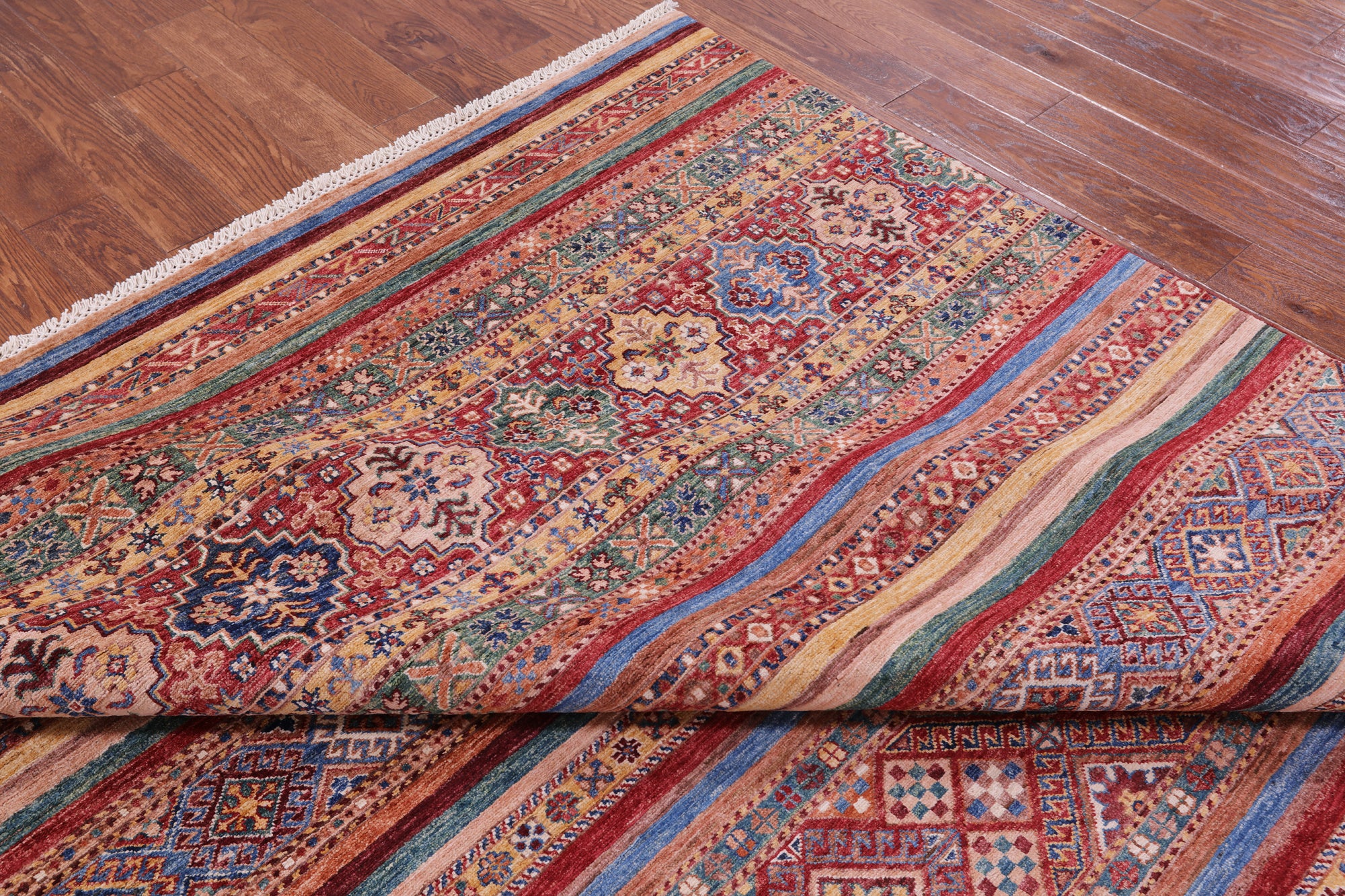 Khorjin Persian Gabbeh Hand Knotted Wool Rug - 8' 2" X 11' 6" - Golden Nile