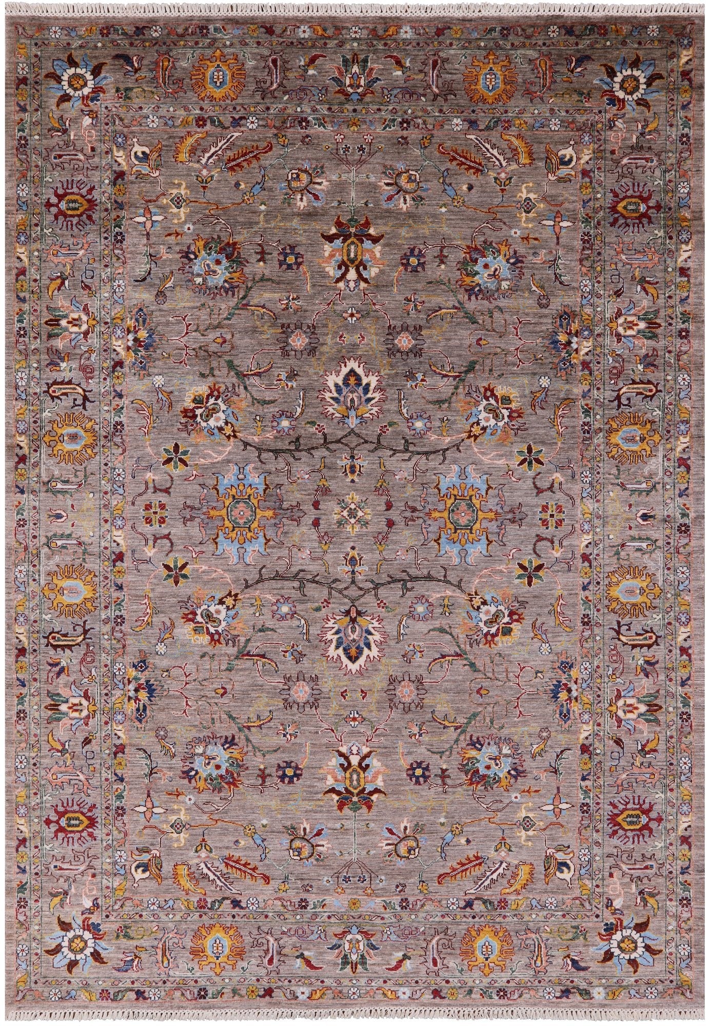 Peshawar Hand Knotted Wool Rug - 6' 11" X 9' 11" - Golden Nile
