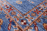 Blue Khorjin Persian Gabbeh Hand Knotted Wool Rug - 5' 10" X 8' 0" - Golden Nile