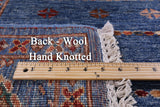 Blue Khorjin Persian Gabbeh Hand Knotted Wool Rug - 5' 10" X 8' 0" - Golden Nile