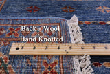 Blue Khorjin Persian Gabbeh Hand Knotted Wool Rug - 5' 10" X 8' 0" - Golden Nile