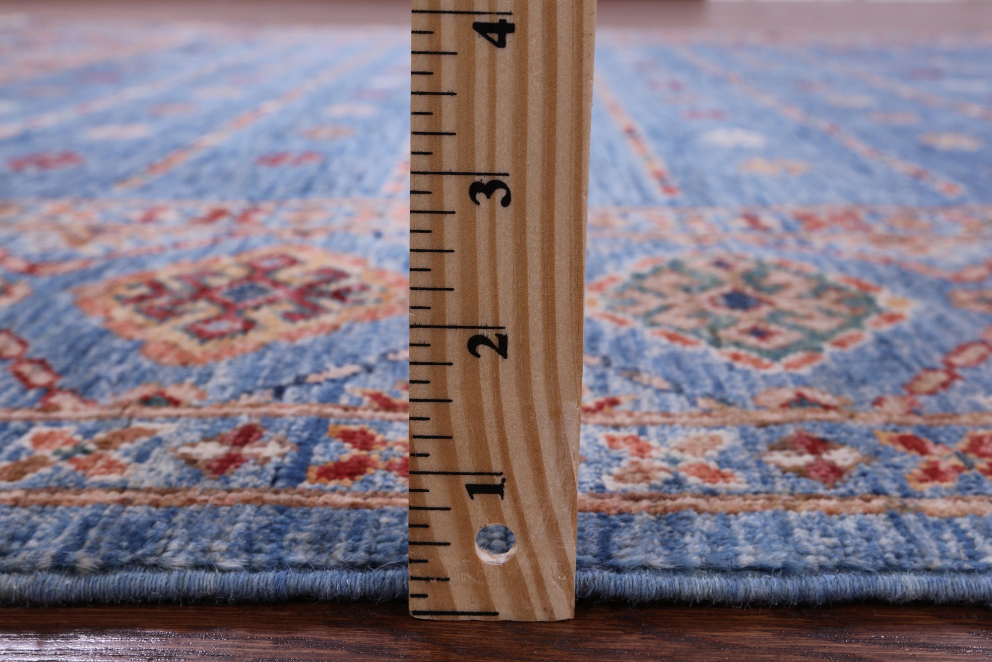 Blue Khorjin Persian Gabbeh Hand Knotted Wool Rug - 5' 10" X 8' 0" - Golden Nile