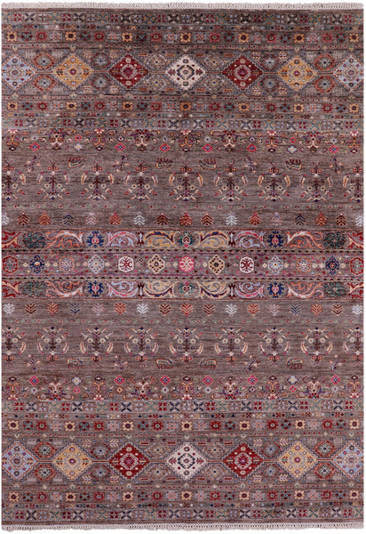 Persian Gabbeh Handmade Wool Rug - 6' 9" X 9' 9" - Golden Nile