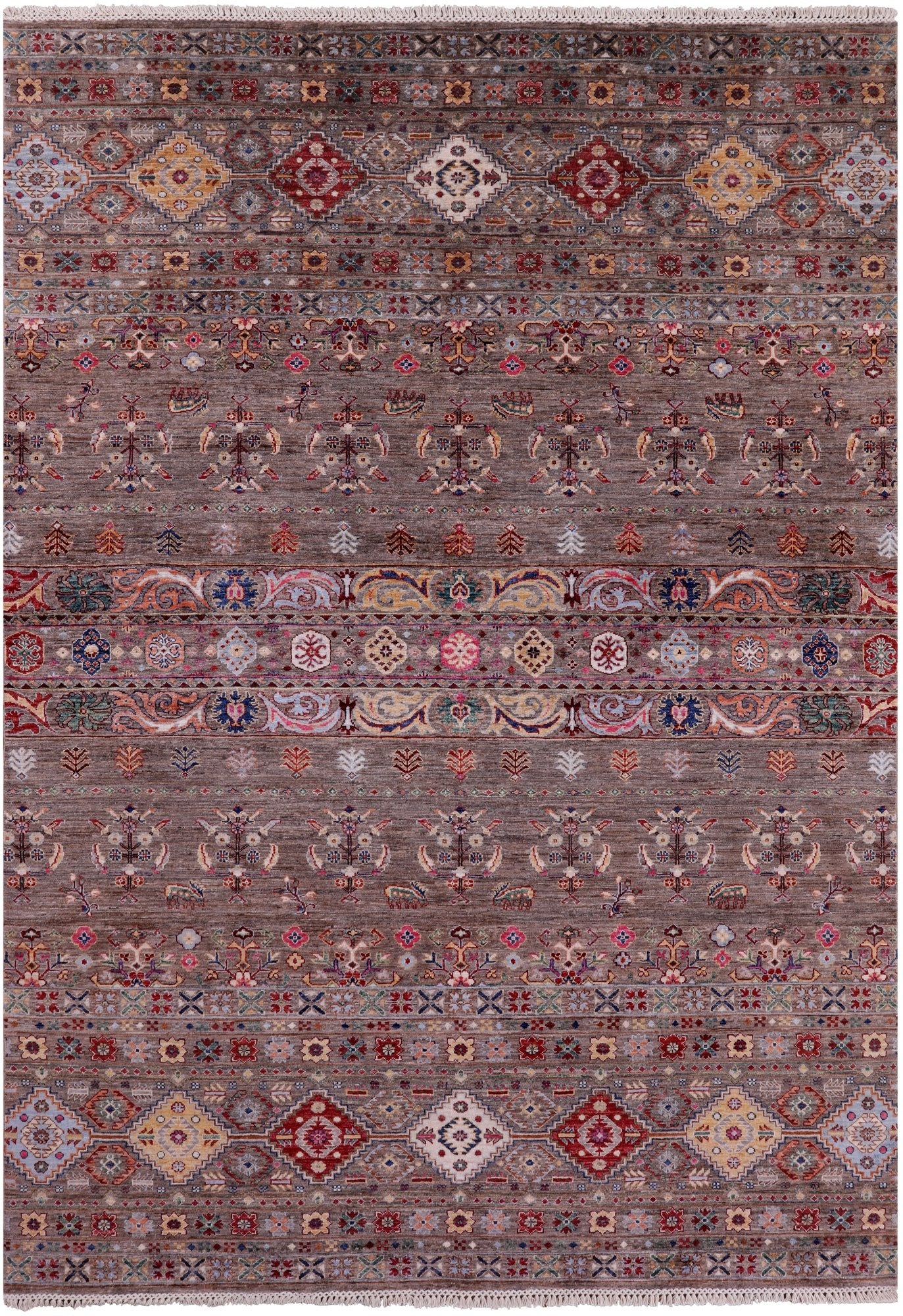 Persian Gabbeh Handmade Wool Rug - 6' 9" X 9' 9" - Golden Nile