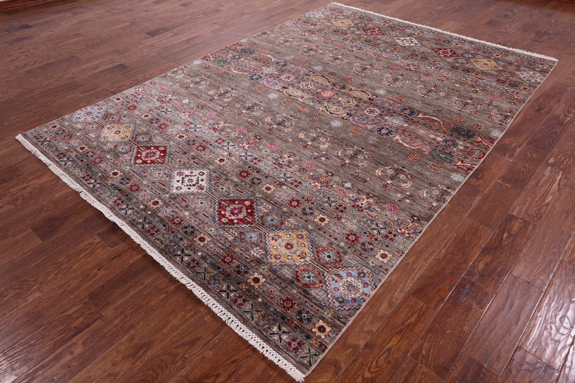 Persian Gabbeh Handmade Wool Rug - 6' 9" X 9' 9" - Golden Nile