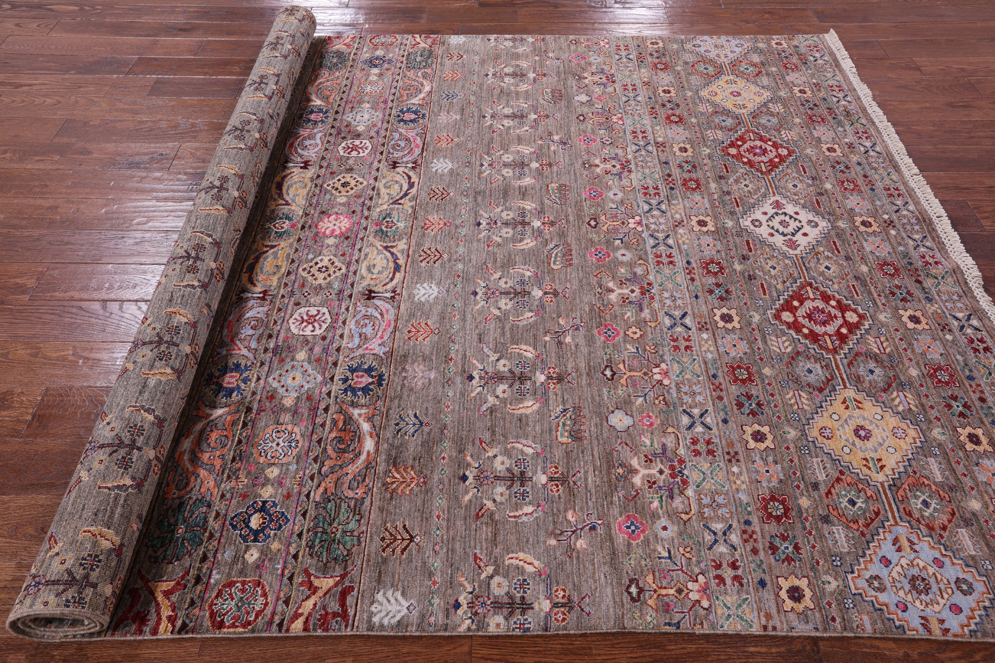 Persian Gabbeh Handmade Wool Rug - 6' 9" X 9' 9" - Golden Nile