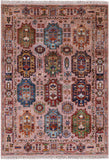 Turkmen Ersari Hand Knotted Wool Rug - 3' 6" X 4' 10" - Golden Nile
