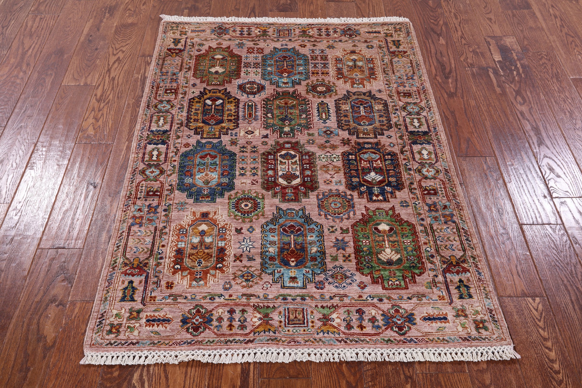 Turkmen Ersari Hand Knotted Wool Rug - 3' 6" X 4' 10" - Golden Nile