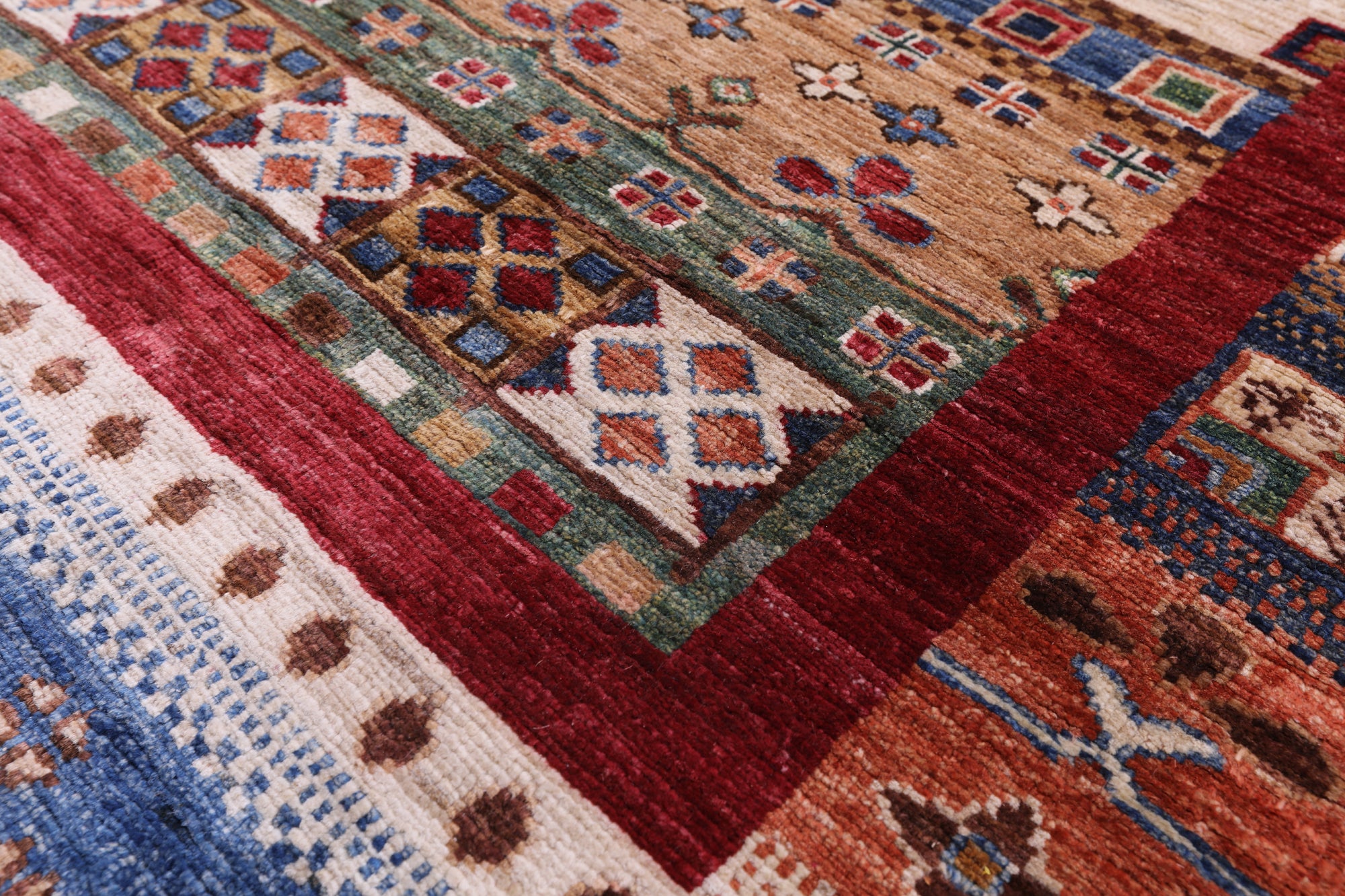 Tribal Persian Gabbeh Hand Knotted Wool Rug - 3' 4" X 4' 10" - Golden Nile