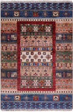 Tribal Persian Gabbeh Hand Knotted Wool Rug - 3' 4" X 4' 10" - Golden Nile