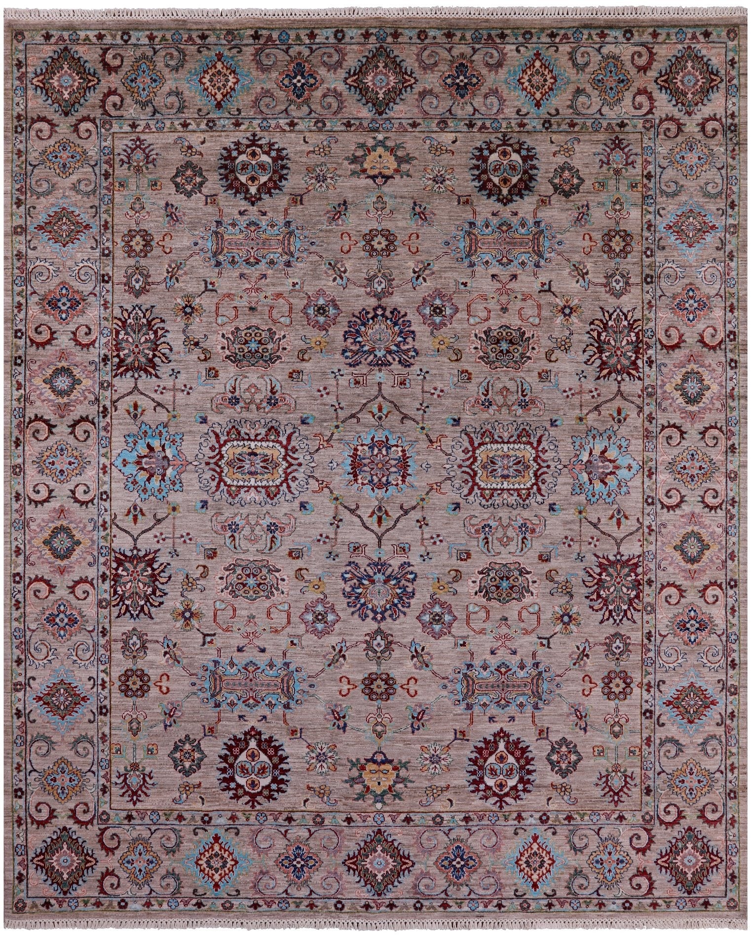 Peshawar Hand Knotted Wool Rug - 8' 2" X 9' 10" - Golden Nile