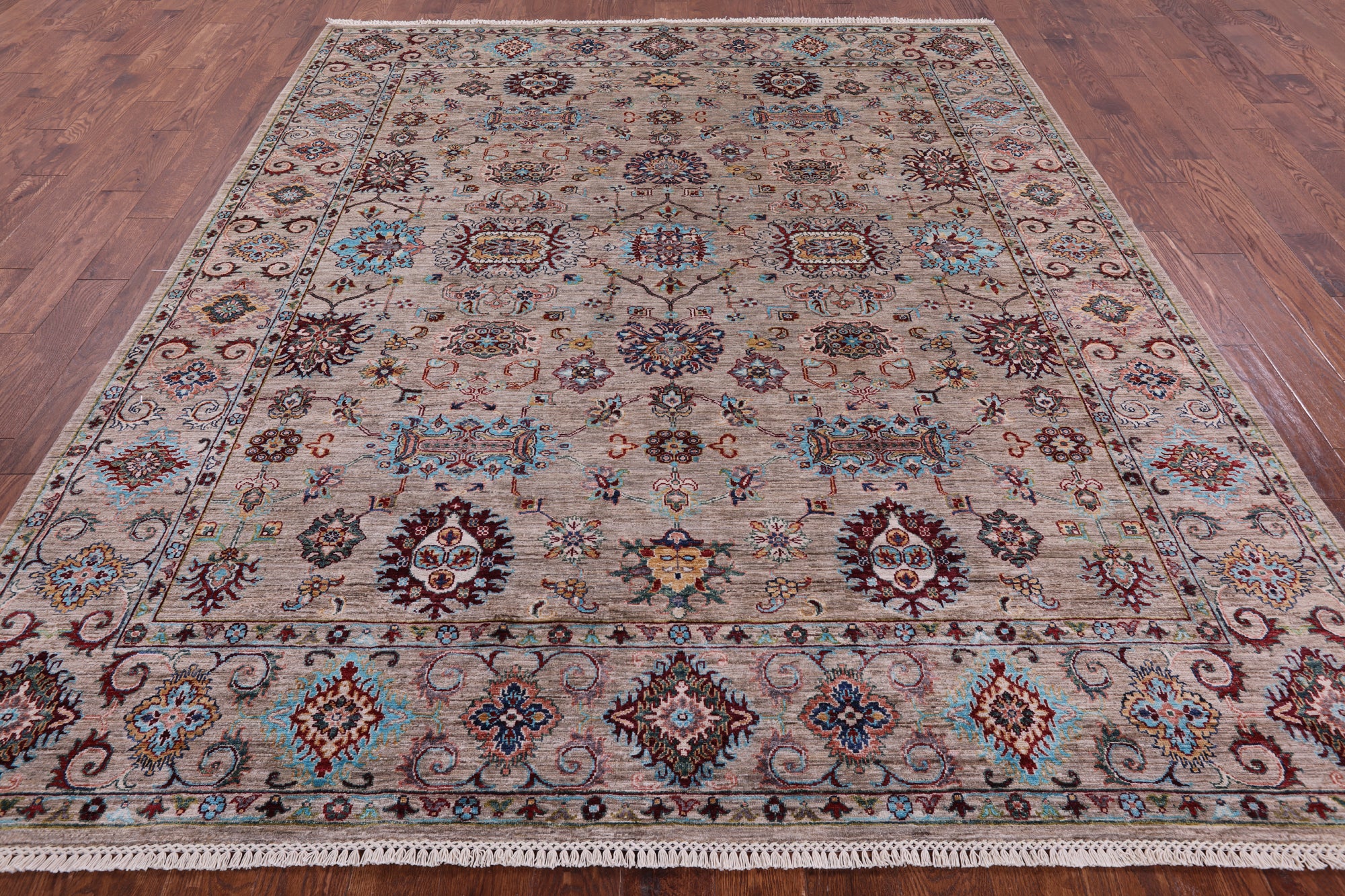 Peshawar Hand Knotted Wool Rug - 8' 2" X 9' 10" - Golden Nile