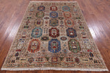 Turkmen Ersari Hand Knotted Wool Rug - 5' 10" X 8' 0" - Golden Nile