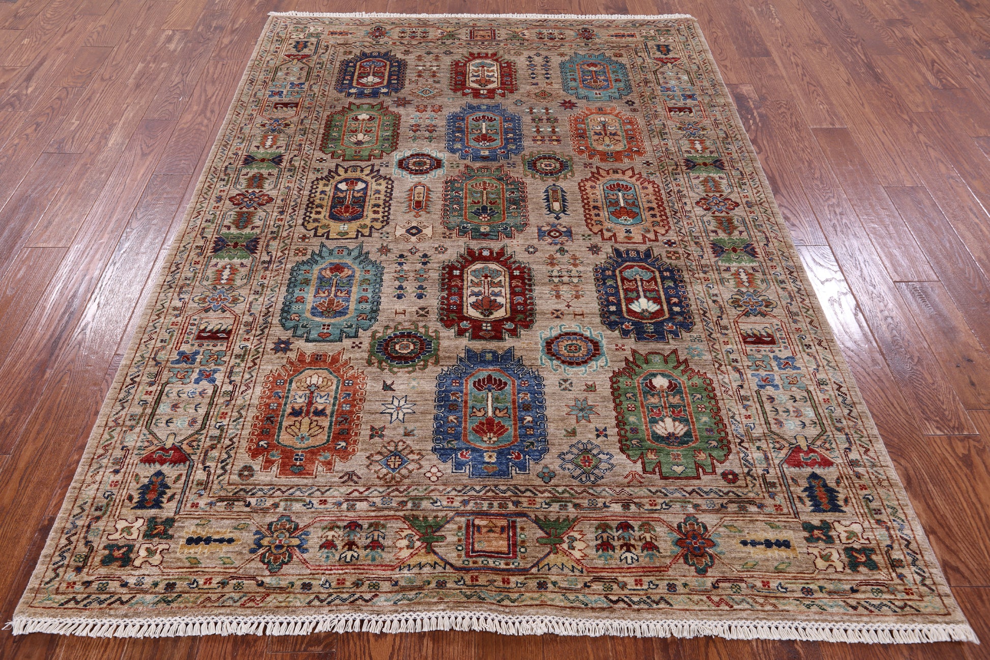 Turkmen Ersari Hand Knotted Wool Rug - 5' 10" X 8' 0" - Golden Nile