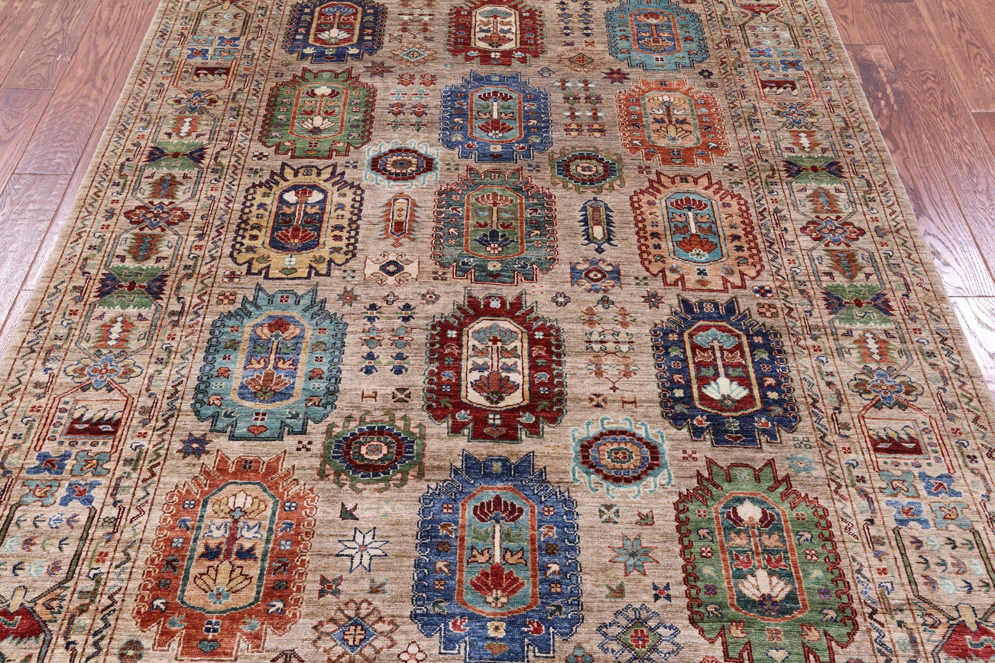 Turkmen Ersari Hand Knotted Wool Rug - 5' 10" X 8' 0" - Golden Nile