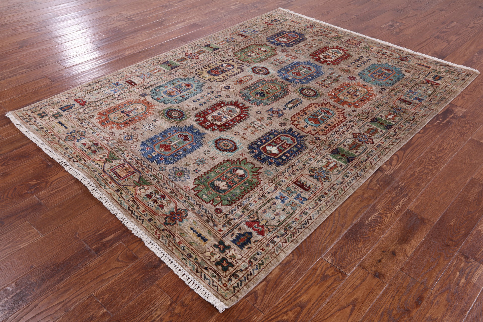 Turkmen Ersari Hand Knotted Wool Rug - 5' 10" X 8' 0" - Golden Nile