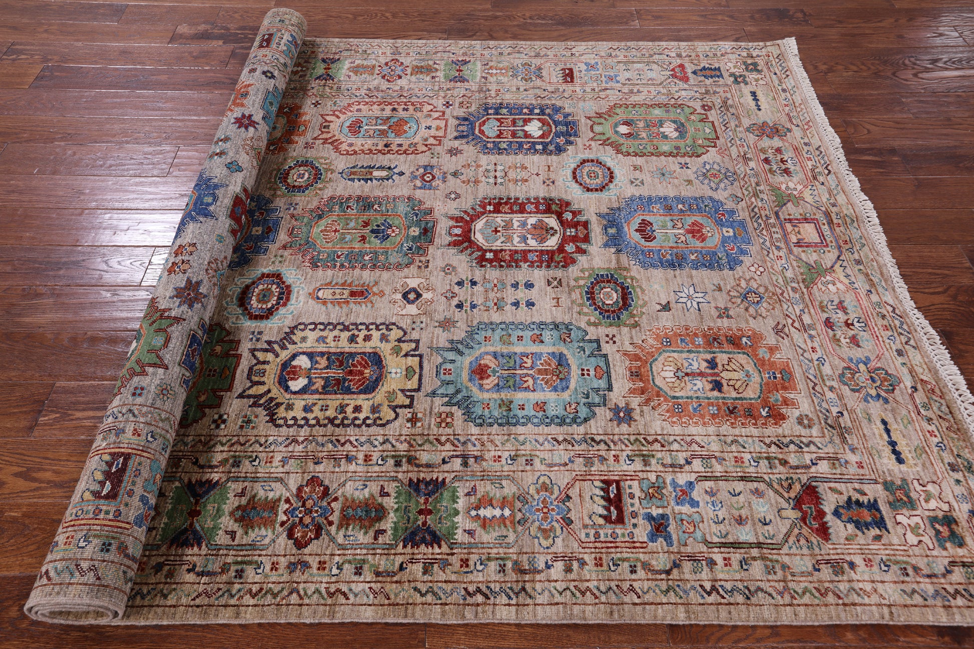 Turkmen Ersari Hand Knotted Wool Rug - 5' 10" X 8' 0" - Golden Nile