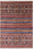 Khorjin Persian Gabbeh Handmade Wool Rug - 4' 11" X 6' 9" - Golden Nile