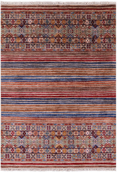 Khorjin Persian Gabbeh Handmade Wool Rug - 4' 11" X 6' 9" - Golden Nile