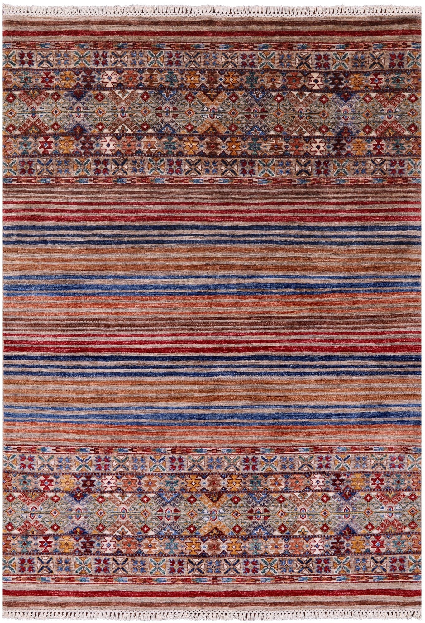 Khorjin Persian Gabbeh Handmade Wool Rug - 4' 11" X 6' 9" - Golden Nile
