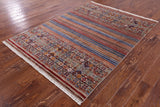 Khorjin Persian Gabbeh Handmade Wool Rug - 4' 11" X 6' 9" - Golden Nile