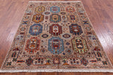 Turkmen Ersari Hand Knotted Wool Rug - 5' 2" X 6' 9" - Golden Nile