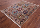 Turkmen Ersari Hand Knotted Wool Rug - 5' 2" X 6' 9" - Golden Nile