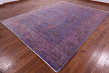 Purple Full Pile Overdyed Hand Knotted Wool Rug - 9' 0" X 11' 8" - Golden Nile