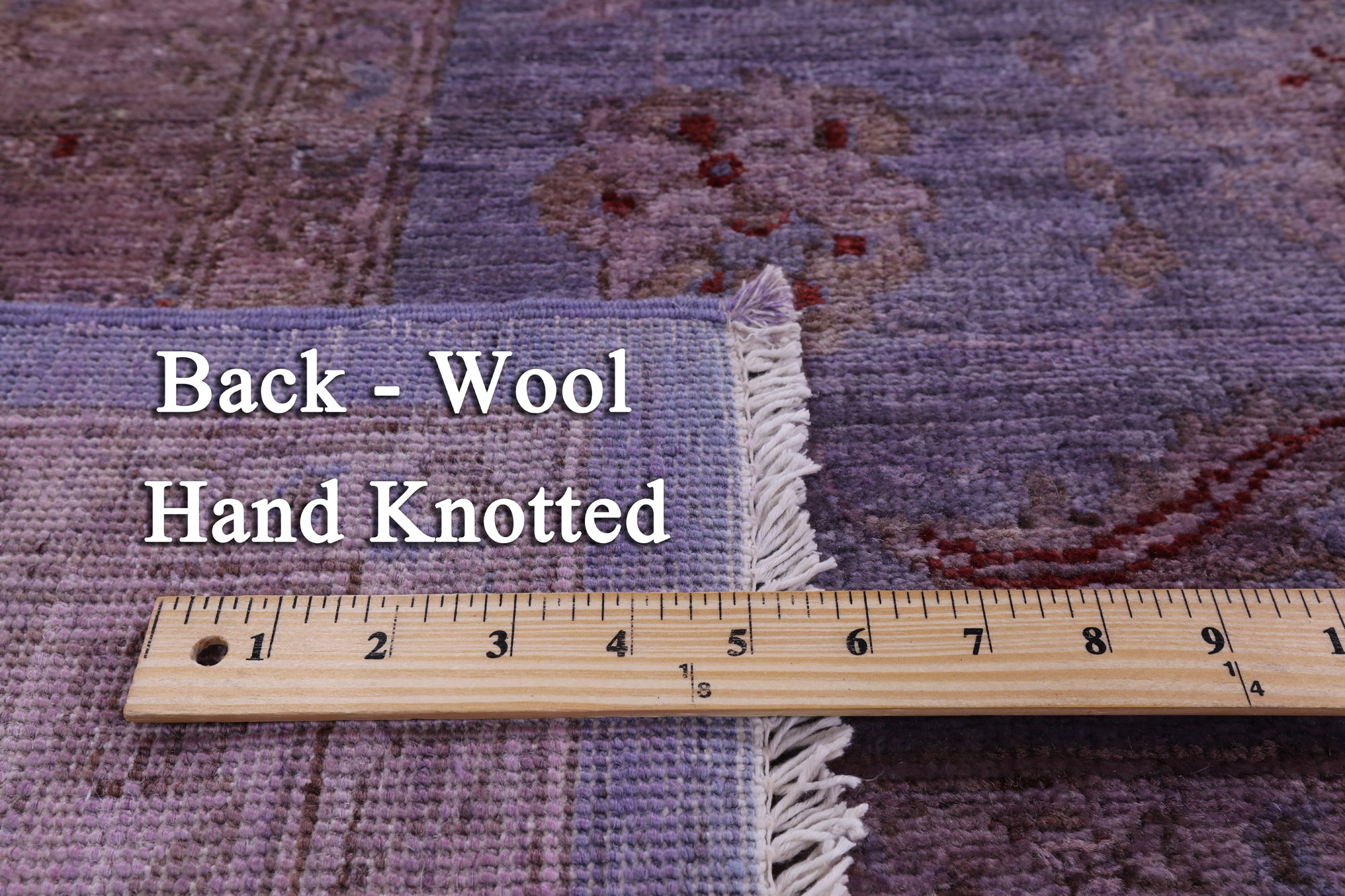 Purple Full Pile Overdyed Hand Knotted Wool Rug - 9' 0" X 11' 8" - Golden Nile